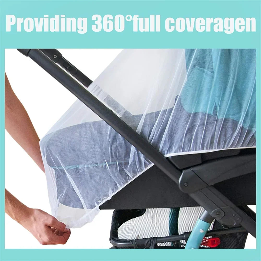 Mosquito Net for Stroller Portable Mini Crib Bug Net Washable Fine Mesh Cover with Elastic Edge for Stroller Bassinet