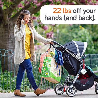 Stroller Hooks for Bags (2 Pack) - Non-Slip, One-Hand Use, 11 Lb