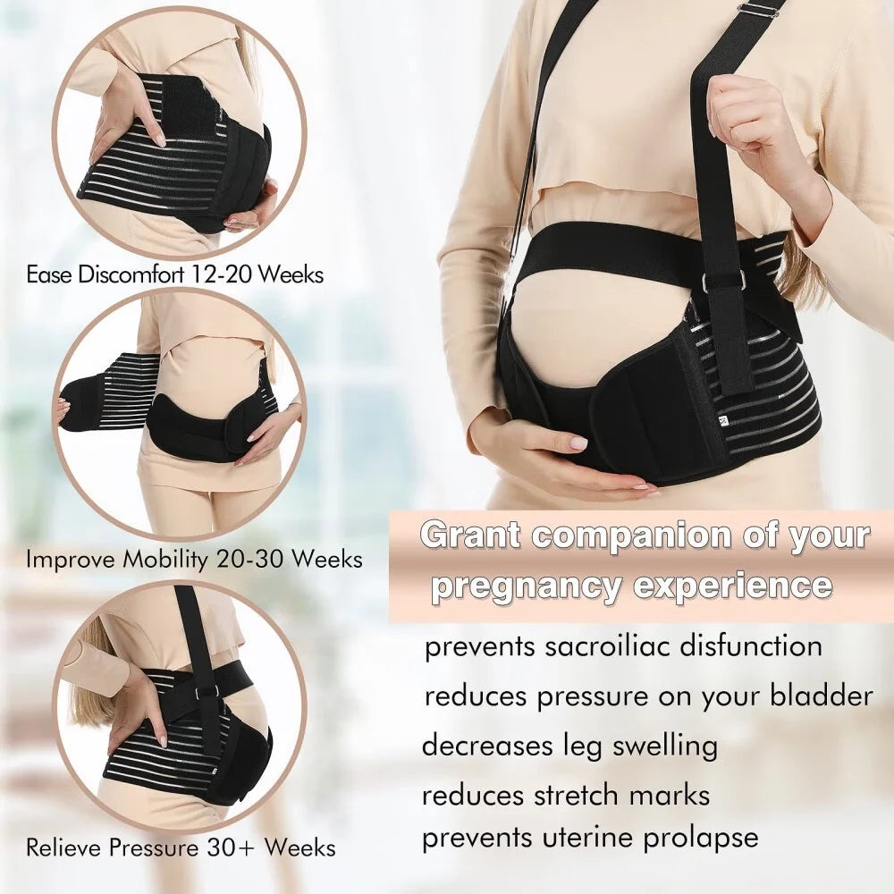 Adjustable maternity belly support band for pregnancy and postpartum