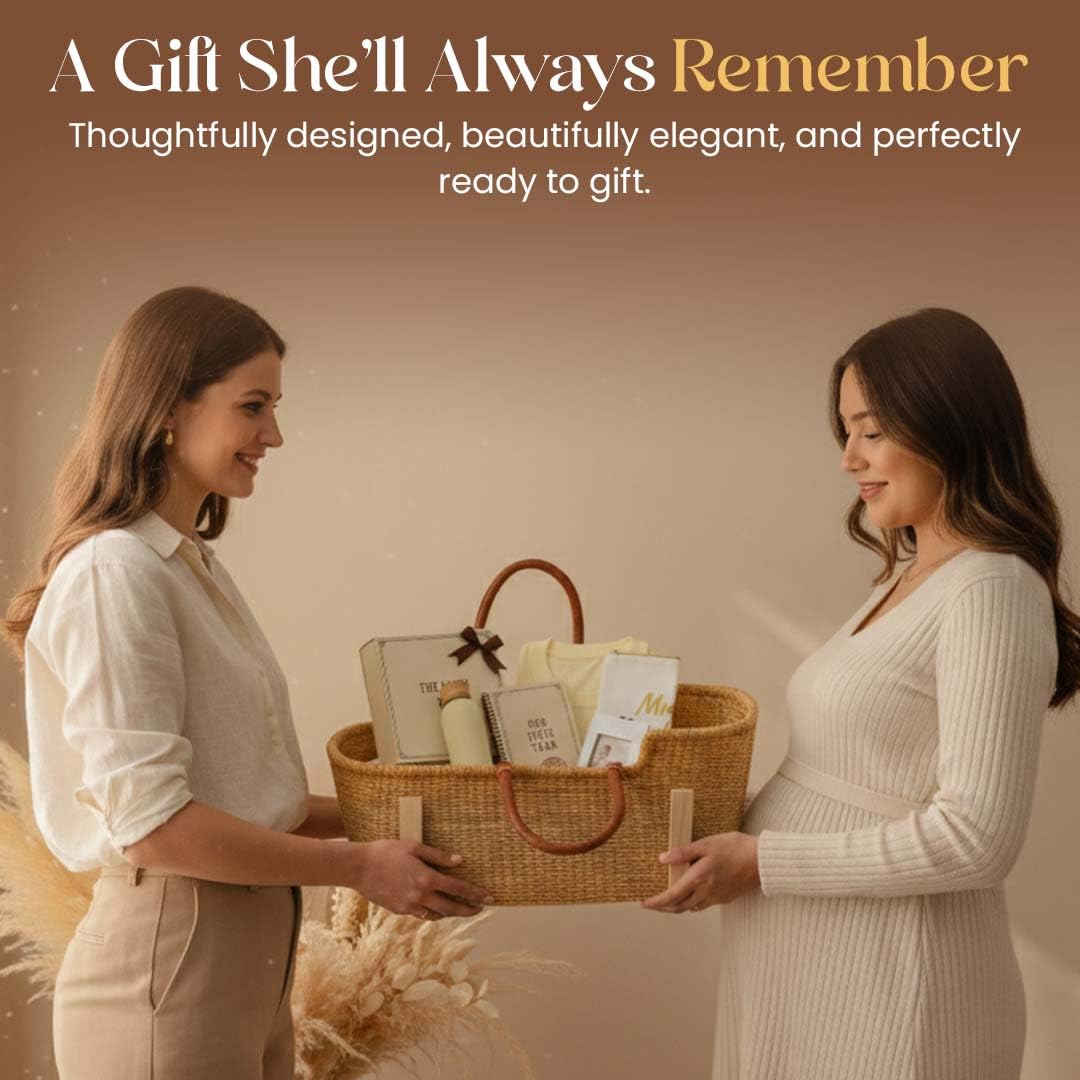 New Mom Care Package 8-Pc Luxury Gift Basket for Expecting Mothers & Pregnant Women - Post Pregnancy Self Care Kit with Essential Items for New Mom Gifts, First Time and Mommy to Be Gift.