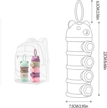 2 PCS Milk Powder Pots,Candy Storage Tank,Formula Dispenser Portable Milk Powder Formula Dispenser Container Pot Box Milk Cans Snack Storage Box for Travel