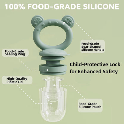 4-Pack Anti-Drop Baby Fruit Feeder Set with Mini Freezer Tray for Teething