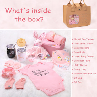 New Mom Gifts for Women, Pregnancy Gift for New Parents Gender Reveal Gifts with Mom and Dad Tumbler Set for First Time Moms