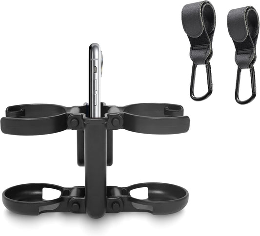 Baby Stroller Cup Holder with Hooks Phone Holder Baby Travel Essential Universal Stroller Accessories Attachment Bike Wheelchair