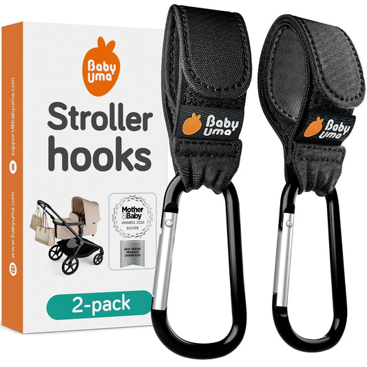 Stroller Hooks for Bags (2 Pack) - Non-Slip, One-Hand Use, 11 Lb