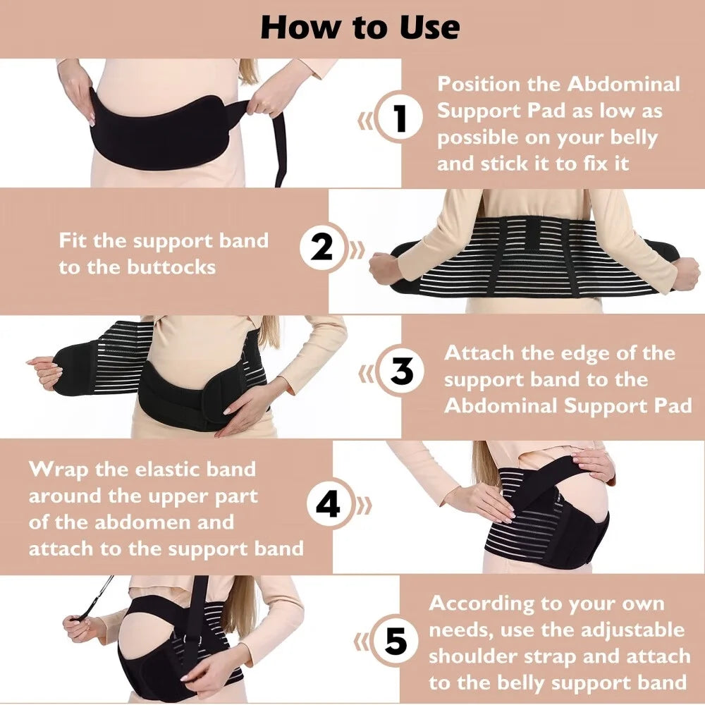 Maternity belly band providing adjustable pregnancy support