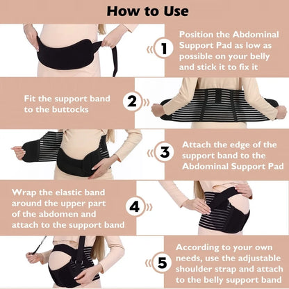 Maternity belly band providing adjustable pregnancy support