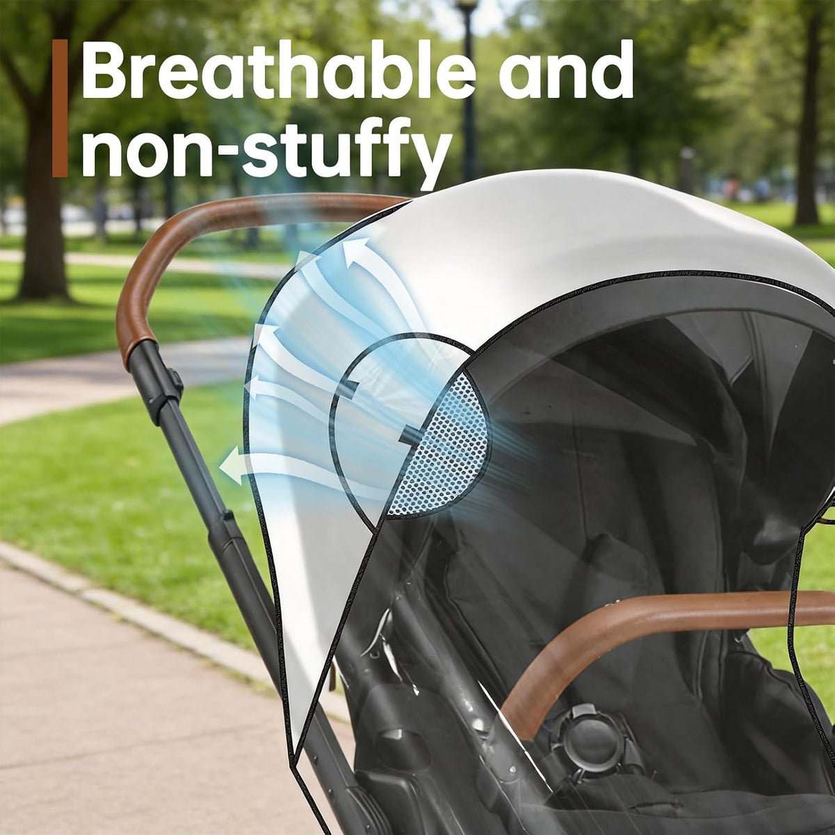 Stroller Rain Cover Compatible with Nuna Stroller, Universal Waterproof Windproof Plastic Stroller Cover for Rain and Snow, Breathable Baby Stroller Weather Shield for Nuna & Most Standard Strollers
