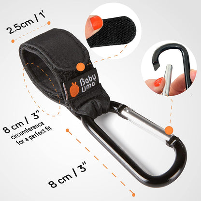 Stroller Hooks for Bags (2 Pack) - Non-Slip, One-Hand Use, 11 Lb